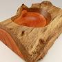And another view of the red Eucalyptus log bowl, showing one of the rough-sawn log end surfaces.